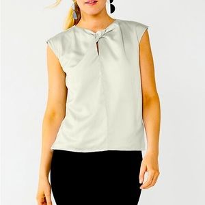 Woman’s White Night Twist Neck Blouse